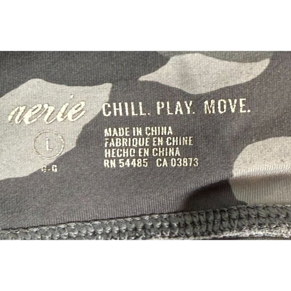 Aerie Womens Gray Camouflauge Full Length Leggings Size Large Athletic Yoga Run - Picture 8 of 9